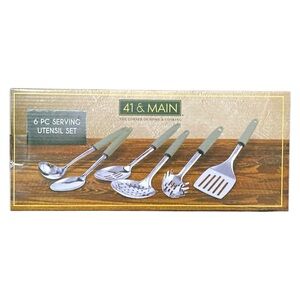 NEW 41 & Main 6 Piece Stainless Serving Utensil Set - Kitchenware